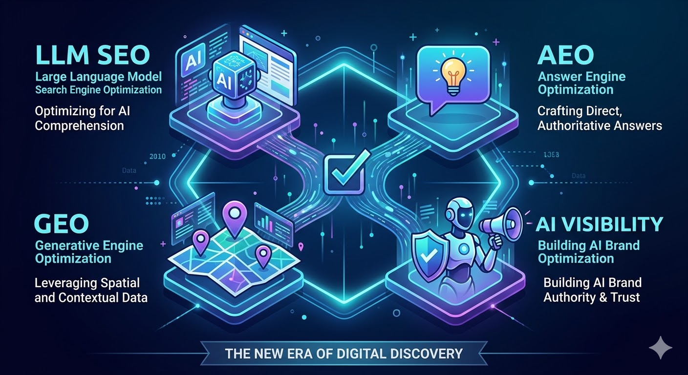 LLM SEO, Answer Engine Optimization (AEO), Generative Engine Optimization (GEO), AI Visibility